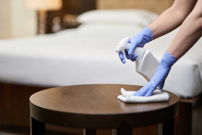 Cleaning the table